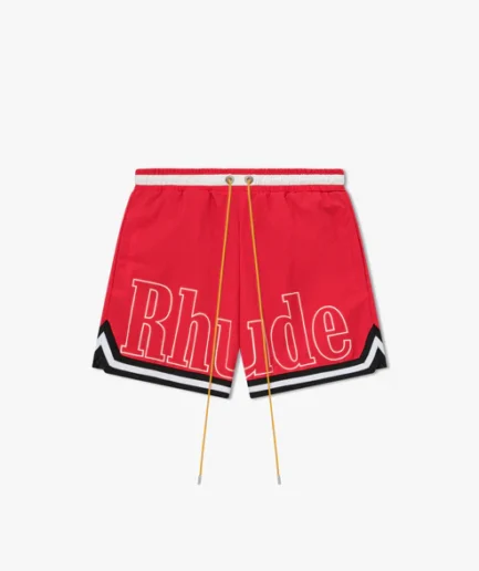 RHUDE BASKETBALL SWIM TRUNKS RED SHORT